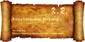 Kesztenbaum Roland névjegykártya